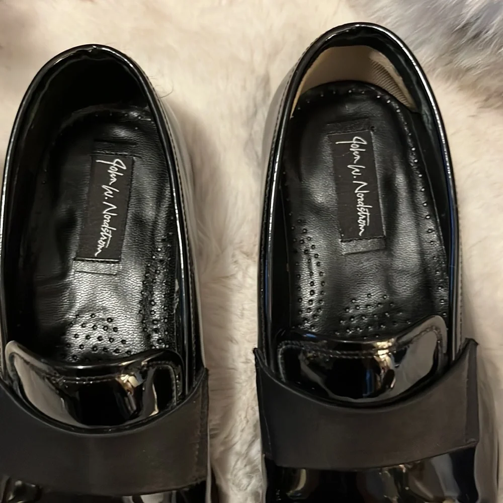 John W. Nordstrom Black Patent Leather Maestro Slip On Tuxedo Mens Dress Shoes